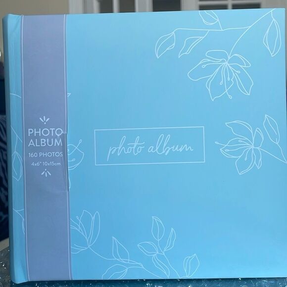 New Eccolo blue flowers floral family photo album memories for 4 x 6 photos - Picture 3 of 8